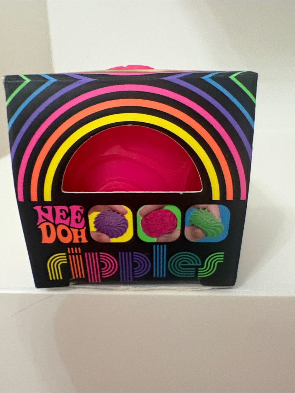 NeeDoh Ripples Sensory Squishy Toy - Bright Pink. Sealed. Ships same day.